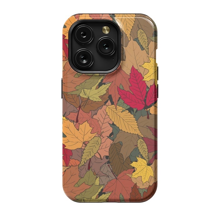 iPhone 15 Pro StrongFit Colorful autumn leaves by Bledi