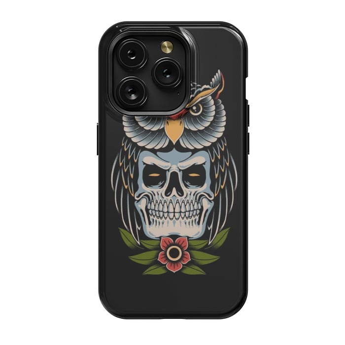 iPhone 15 Pro StrongFit Owl Skull by Afif Quilimo