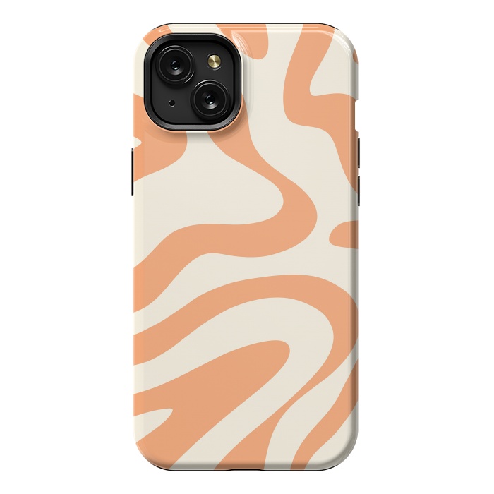 iPhone 15 Plus StrongFit Liquid Retro Groovy Orange by ArtPrInk