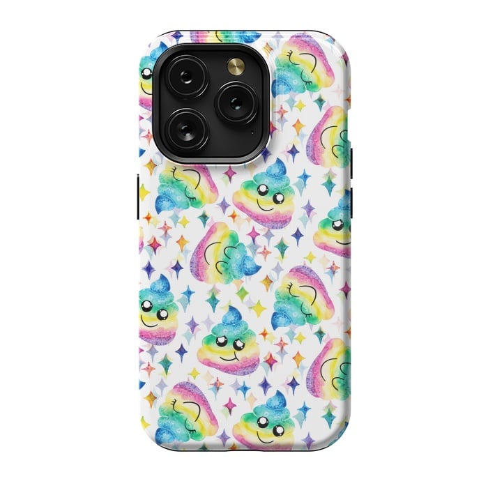 iPhone 15 Pro StrongFit Rainbow Poop by gingerlique