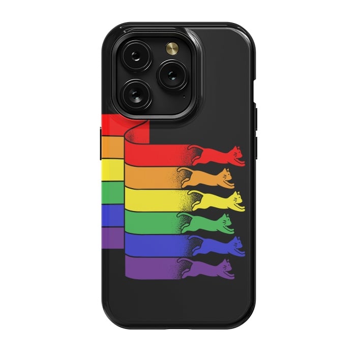iPhone 15 Pro StrongFit Cats Rainbow flag by Coffee Man