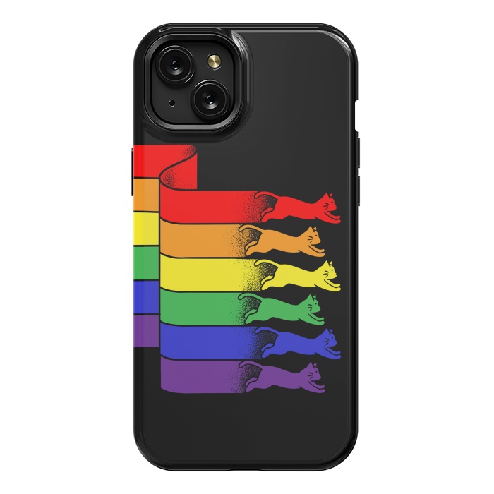 iPhone 15 Plus StrongFit Cats Rainbow flag by Coffee Man