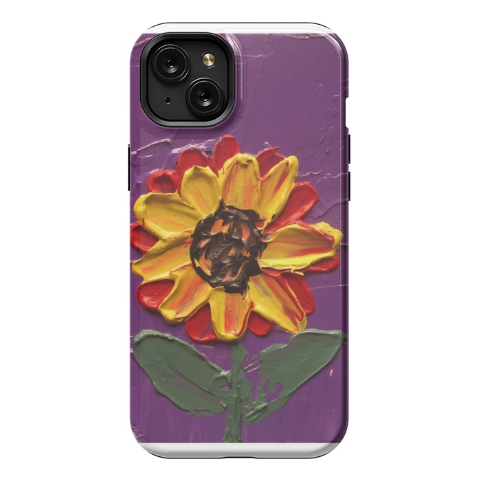 iPhone 15 Plus StrongFit Sunflower acrylic painting by ArtKingdom7