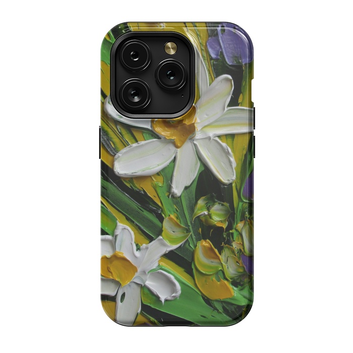 iPhone 15 Pro StrongFit Impasto flowers oil art original by ArtKingdom7