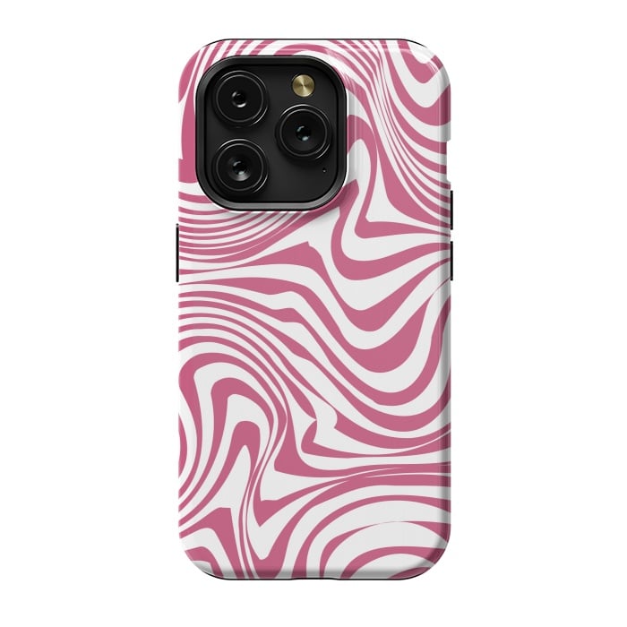 iPhone 15 Pro StrongFit Retro pink waves by Martina