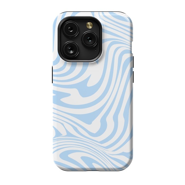 iPhone 15 Pro StrongFit Modern retro blue waves by Martina