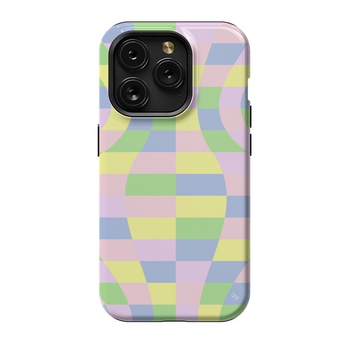 iPhone 15 Pro StrongFit Modern Retro pastel cubes by Martina