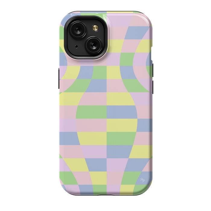 iPhone 15 StrongFit Modern Retro pastel cubes by Martina