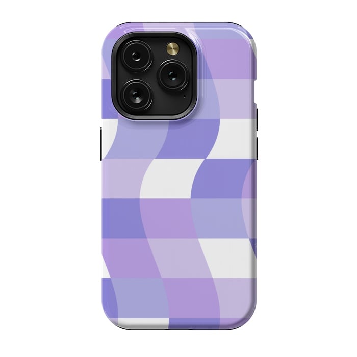 iPhone 15 Pro StrongFit Modern retro purple cube waves by Martina