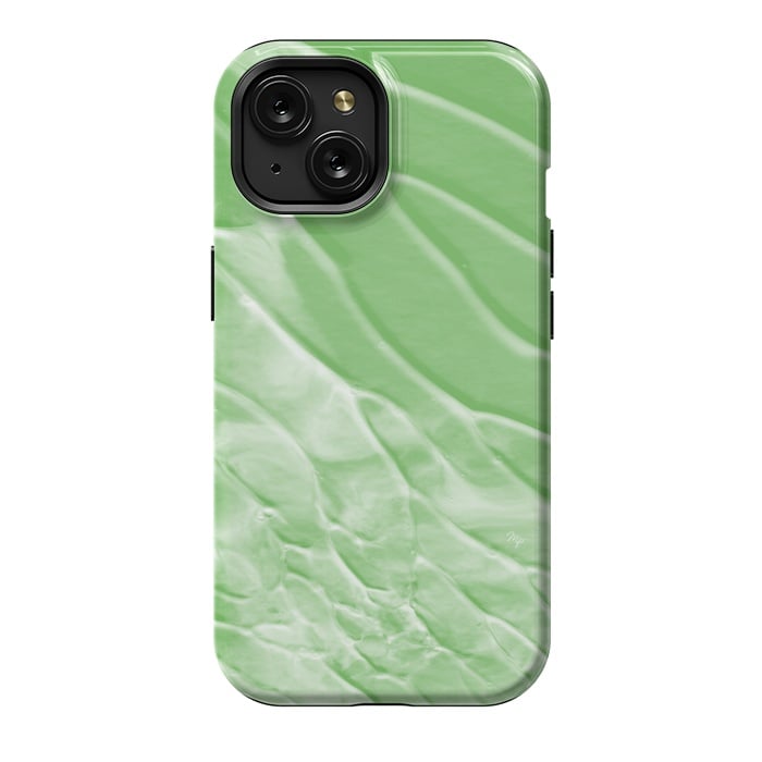 iPhone 15 StrongFit Modern organic green paint by Martina