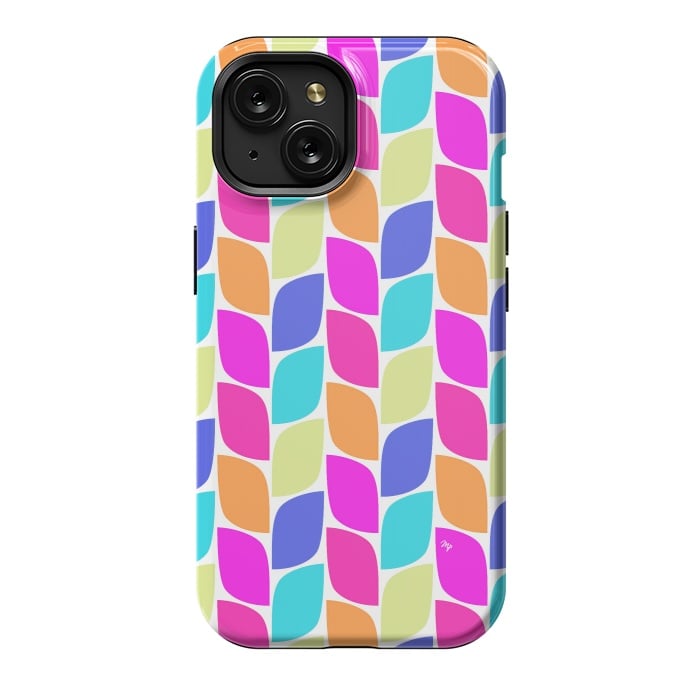 iPhone 15 StrongFit Funky neon leaves by Martina