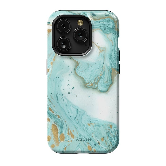 iPhone 15 Pro StrongFit Waves Teal by ArtsCase
