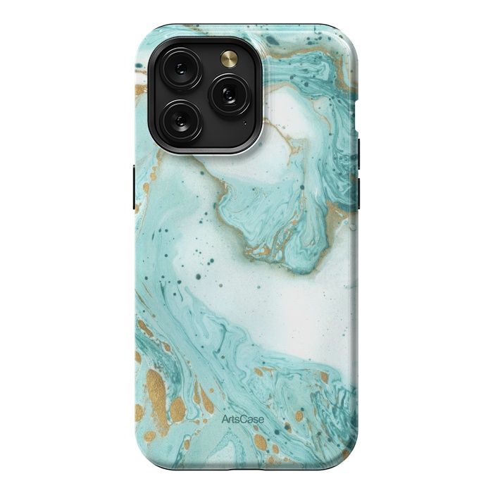 iPhone 15 Pro Max StrongFit Waves Teal by ArtsCase