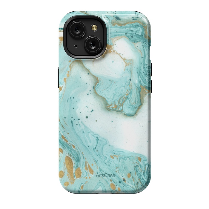 iPhone 15 StrongFit Waves Teal by ArtsCase