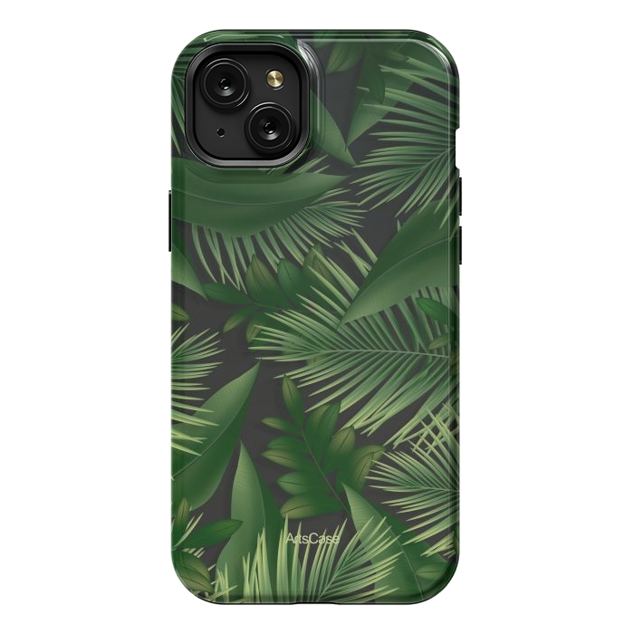 iPhone 15 Plus StrongFit Tropical Leaves Garden by ArtsCase