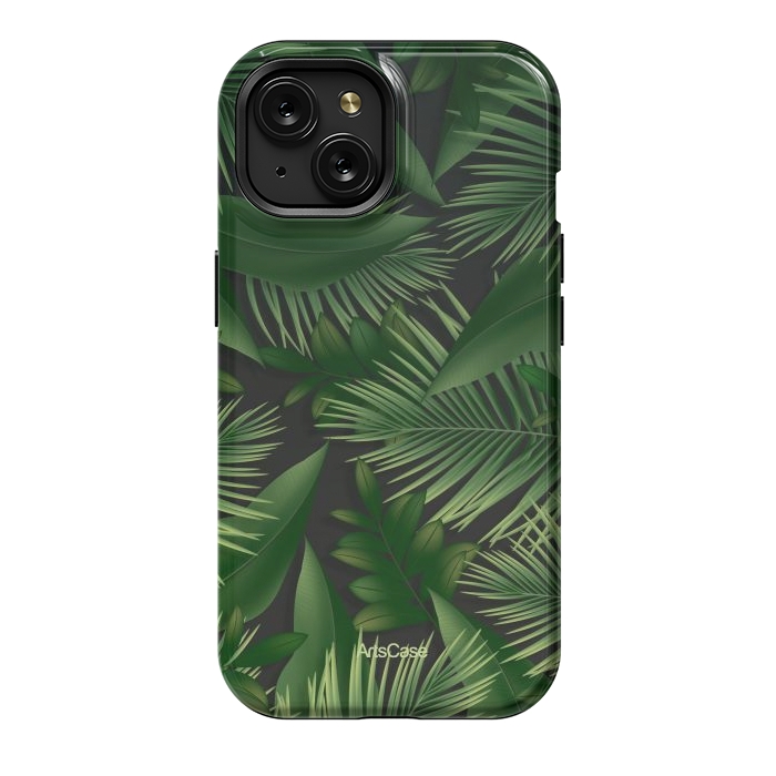 iPhone 15 StrongFit Tropical Leaves Garden by ArtsCase