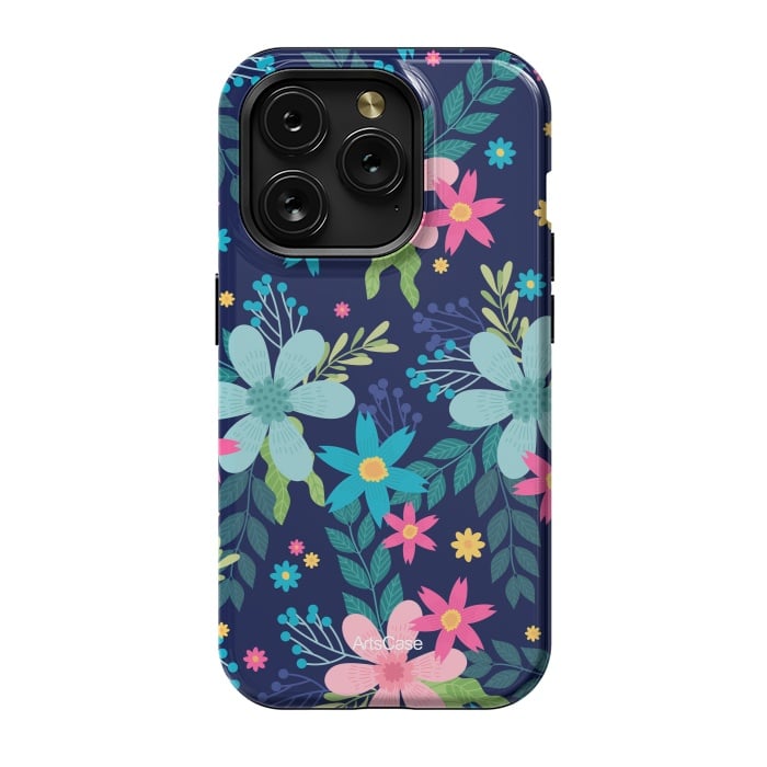 iPhone 15 Pro StrongFit Rain of Colors and Flowers by ArtsCase