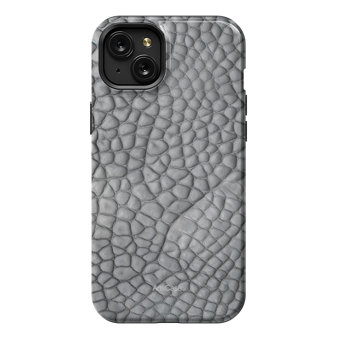 iPhone 15 Plus StrongFit Gray Snake Skin by ArtsCase