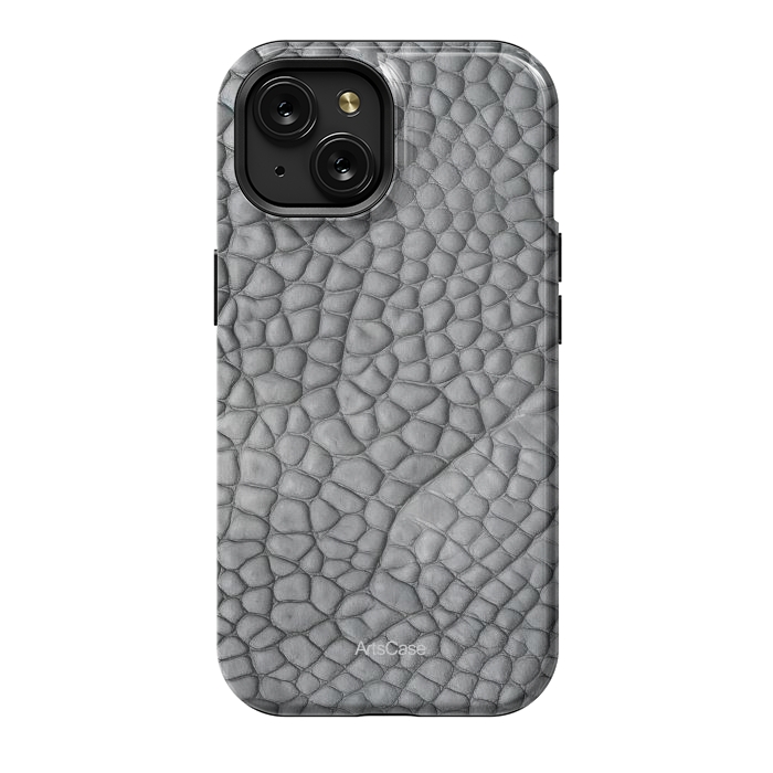 iPhone 15 StrongFit Gray Snake Skin by ArtsCase