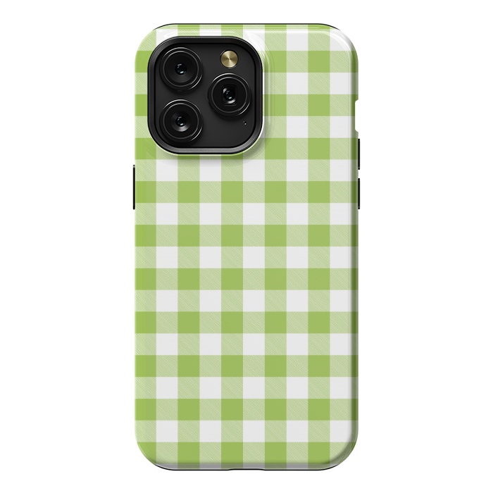 iPhone 15 Pro Max StrongFit Green Plaid by ArtsCase