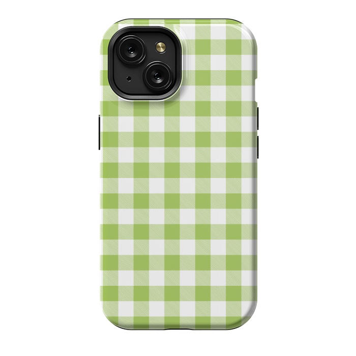 iPhone 15 StrongFit Green Plaid by ArtsCase