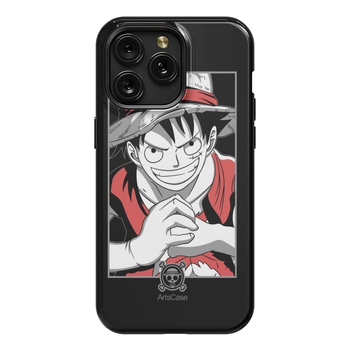 iPhone 15 Pro Max StrongFit Gear Up for Adventure: Unleash Your Inner Pirate with Captivating Luffy by ArtsCase