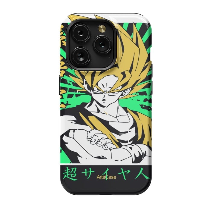 iPhone 15 Pro StrongFit Unleash the Inner Warrior: Transform Your Collection with Super Saiyan-Inspired by ArtsCase