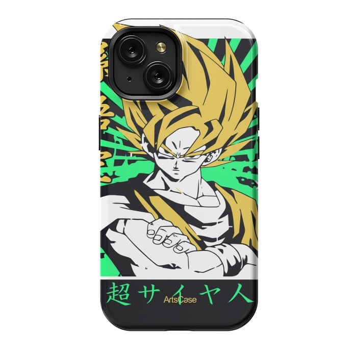 iPhone 15 StrongFit Unleash the Inner Warrior: Transform Your Collection with Super Saiyan-Inspired by ArtsCase