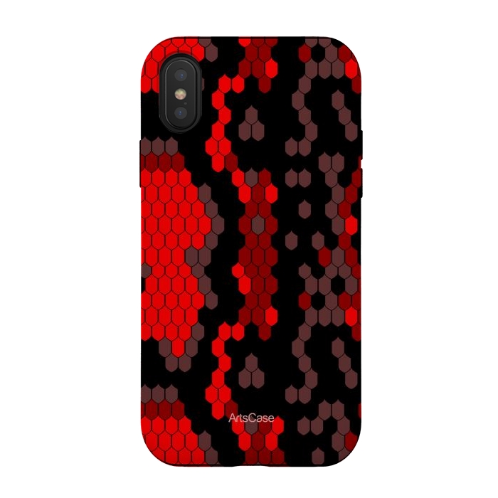 iPhone Xs / X StrongFit Wild Red Snake by ArtsCase