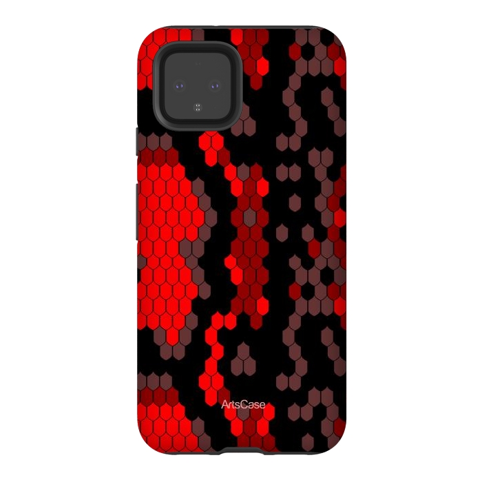 Pixel 4 StrongFit Wild Red Snake by ArtsCase