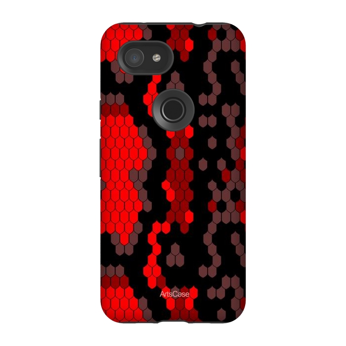 Pixel 3A StrongFit Wild Red Snake by ArtsCase