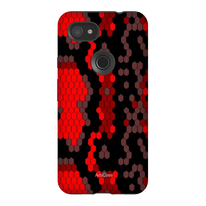 Pixel 3AXL StrongFit Wild Red Snake by ArtsCase