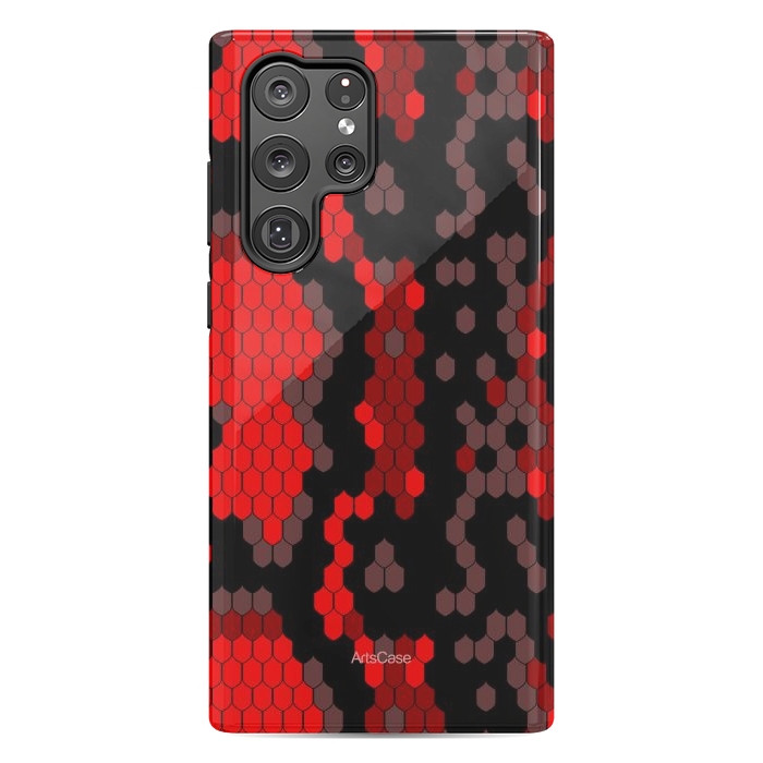 Galaxy S22 Ultra StrongFit Wild Red Snake by ArtsCase