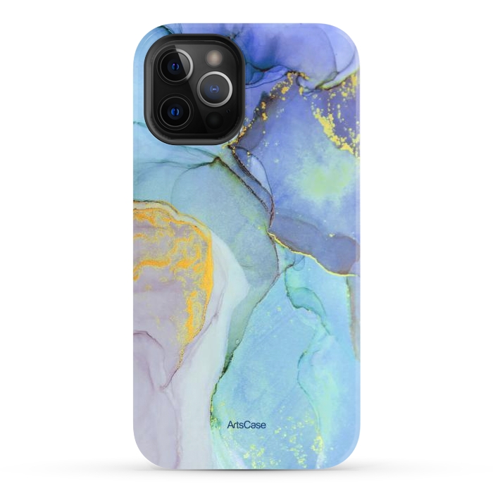 iPhone 12 Pro Max StrongFit Ink Paint Abstract Marble by ArtsCase