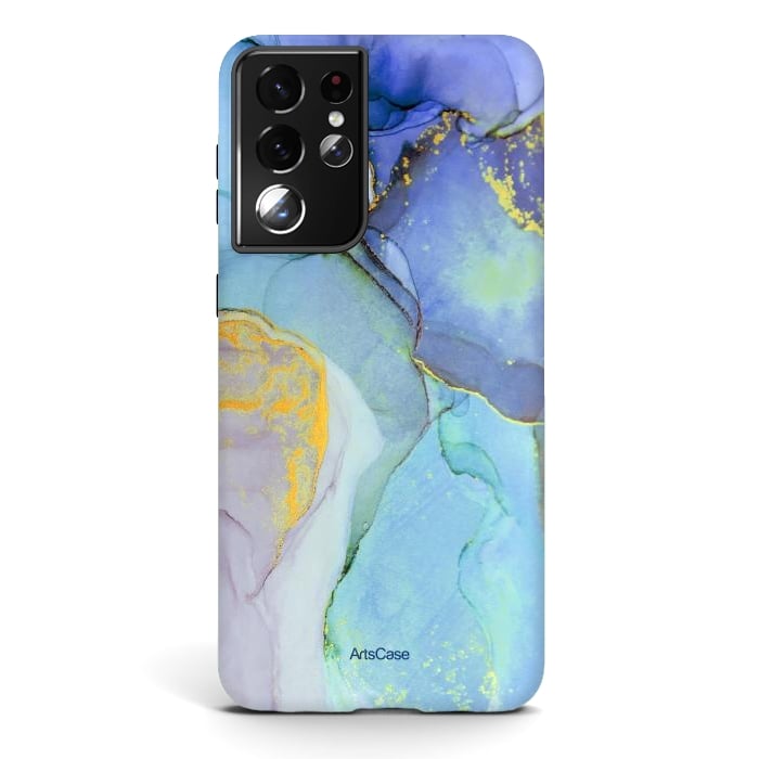 Galaxy S21 ultra StrongFit Ink Paint Abstract Marble by ArtsCase