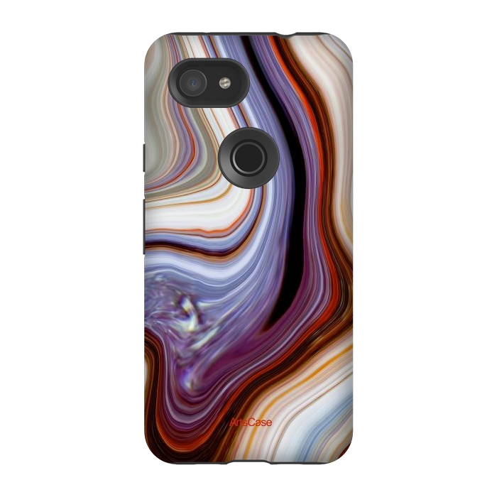 Pixel 3A StrongFit Brown Marble Pattern by ArtsCase
