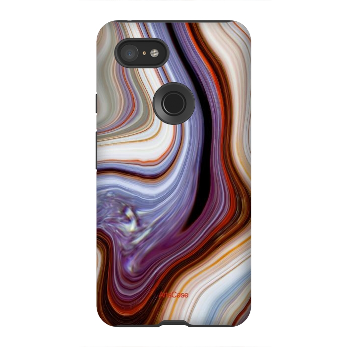 Pixel 3XL StrongFit Brown Marble Pattern by ArtsCase