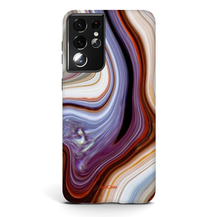Galaxy S21 ultra StrongFit Brown Marble Pattern by ArtsCase
