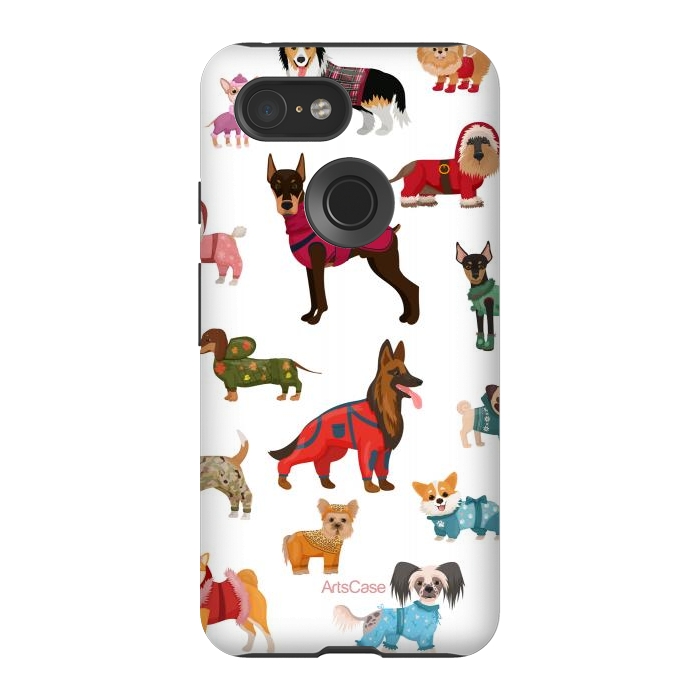 Pixel 3 StrongFit Fashion Dogs by ArtsCase
