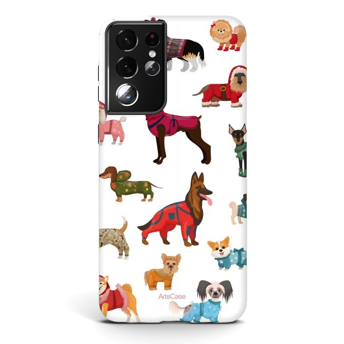 Galaxy S21 ultra StrongFit Fashion Dogs by ArtsCase