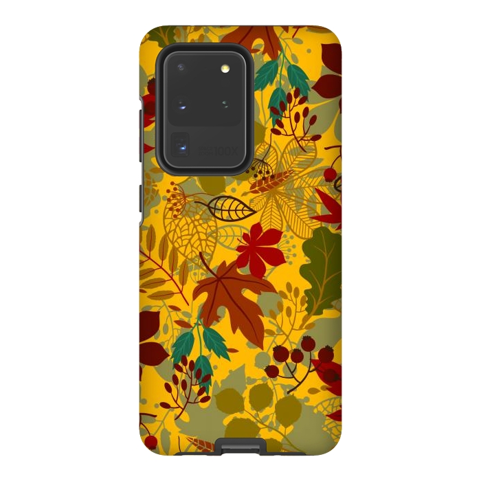 Galaxy S20 Ultra StrongFit Leaves In Earth Tones Fall by ArtsCase