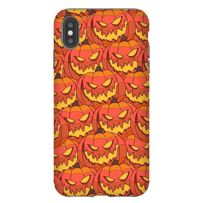 iPhone Xs Max StrongFit Halloween pumpkin carvings by Steve Wade (Swade)