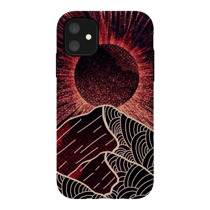 iPhone 11 StrongFit The red sun burst by Steve Wade (Swade)