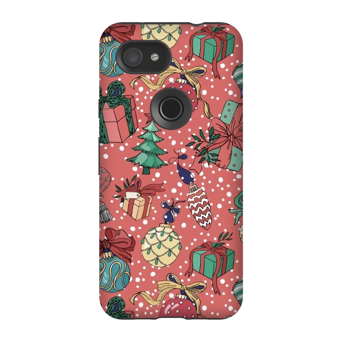 Pixel 3A StrongFit Snow Falls And Presents At Christmas by ArtsCase