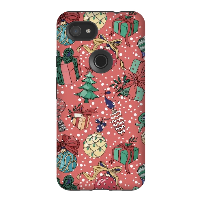 Pixel 3AXL StrongFit Snow Falls And Presents At Christmas by ArtsCase
