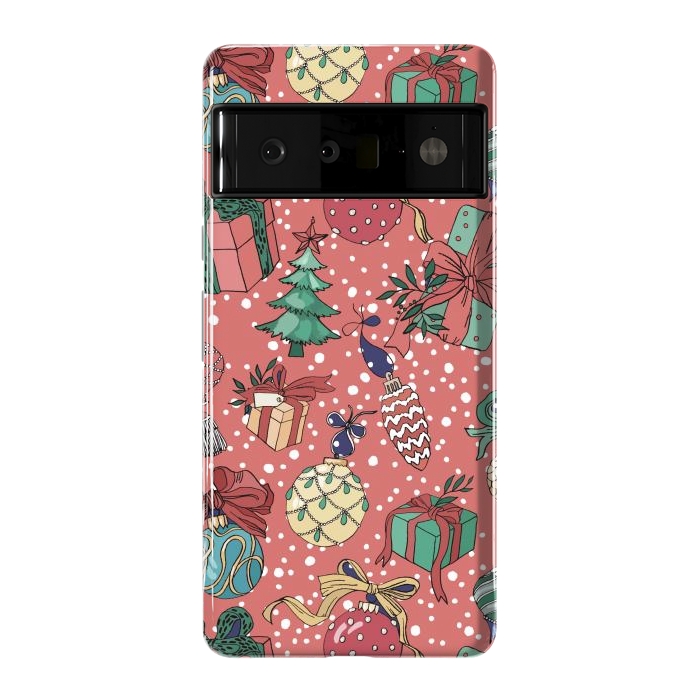 Pixel 6 Pro StrongFit Snow Falls And Presents At Christmas by ArtsCase