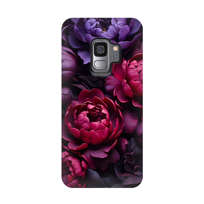 Galaxy S9 StrongFit Moody peonies by haroulita