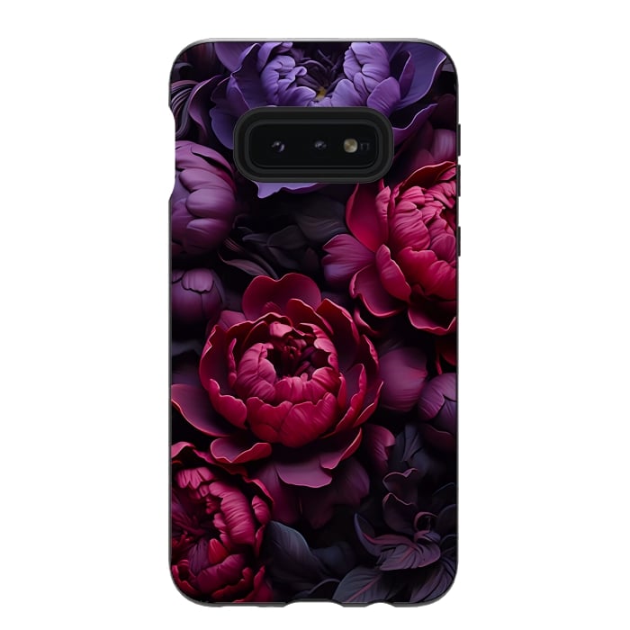 Galaxy S10e StrongFit Moody peonies by haroulita