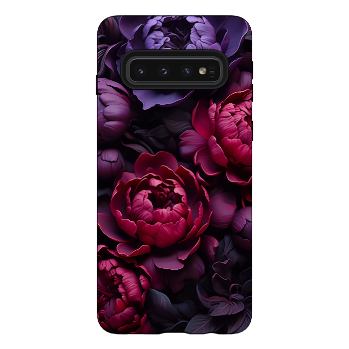 Galaxy S10 StrongFit Moody peonies by haroulita