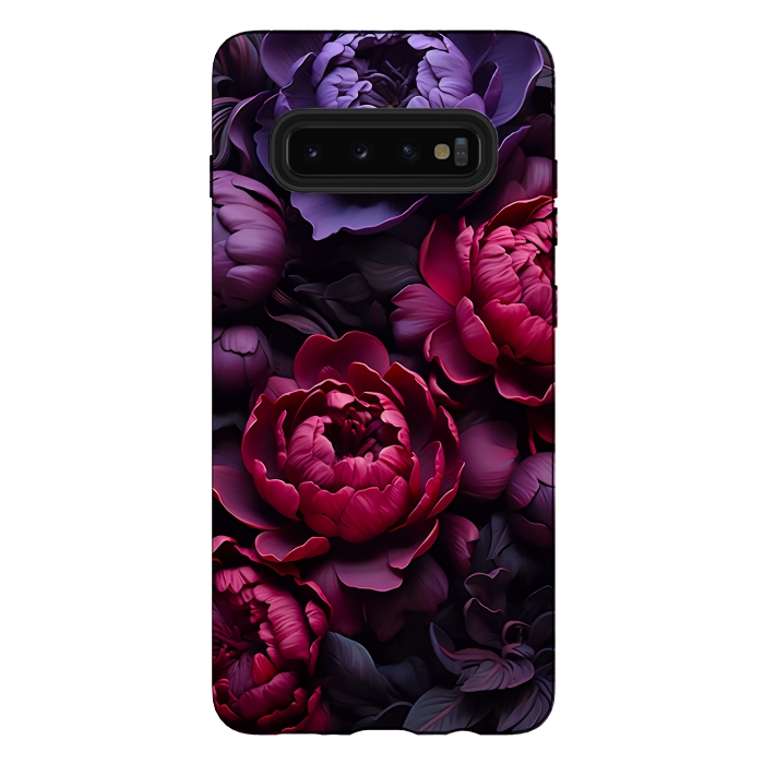 Galaxy S10 plus StrongFit Moody peonies by haroulita
